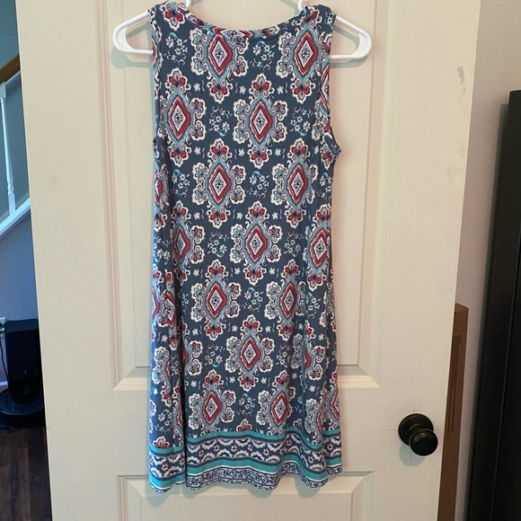 Loft Blue Sleeveless Flowy Dress Size XS Petite - Picture 3 of 3